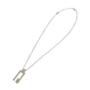 グッチ Gロゴ プレート チェーン シルバー925 ネックレス 0664【中古】GUCCI