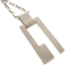 グッチ Gロゴ プレート チェーン シルバー925 ネックレス 0664【中古】GUCCI