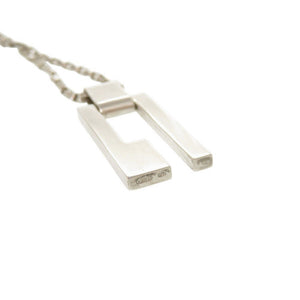 グッチ Gロゴ プレート チェーン シルバー925 ネックレス 0664【中古】GUCCI