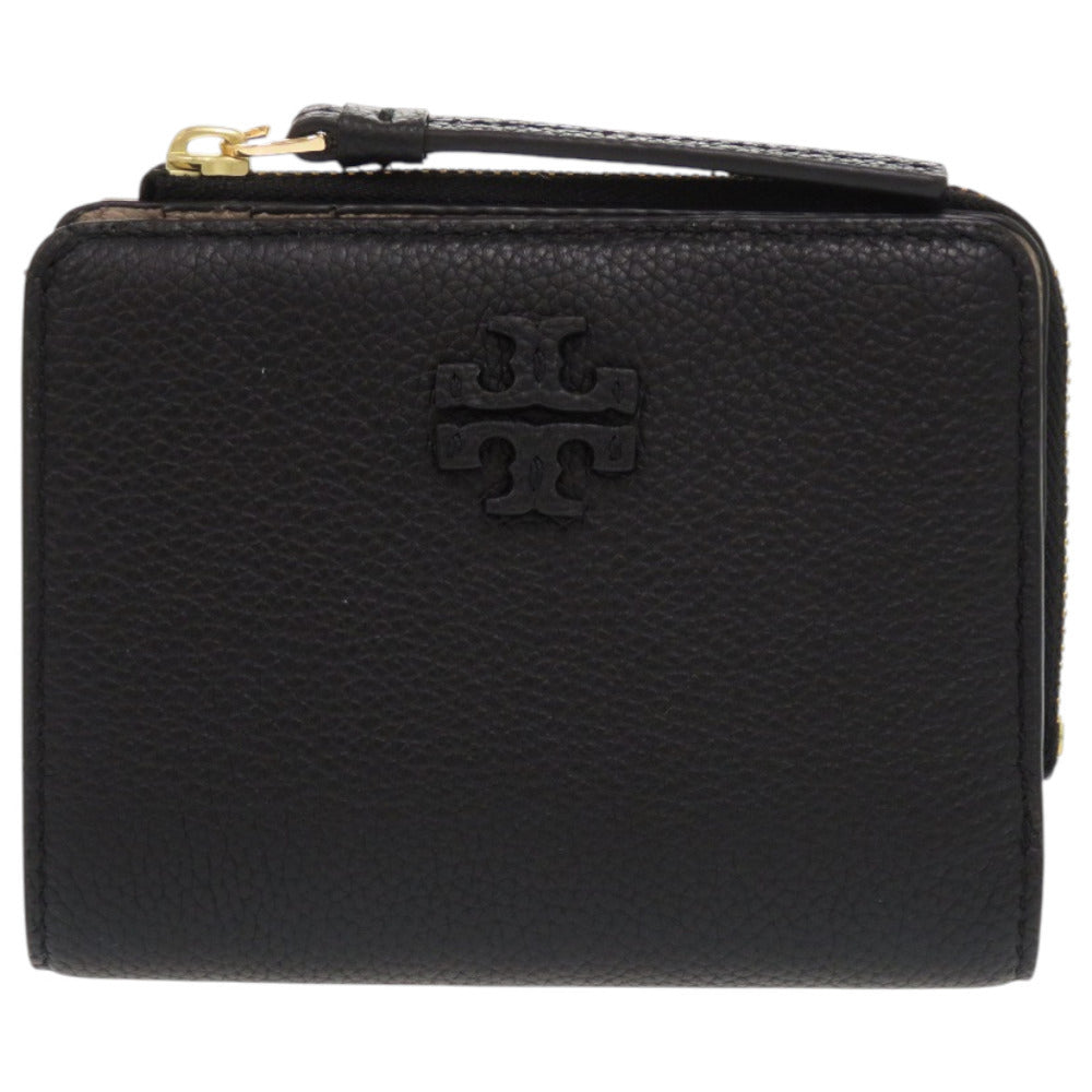 新品同様 トリーバーチ マックグロー 158904 001 レザー ブラック 黒 二つ折り財布 0666【中古】Tory Burch