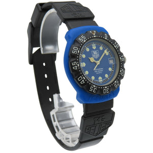 タグホイヤー フォーミュラ1 プロフェッショナル 381.513 クオーツ 腕時計 プラスチック/ラバー ブルー 青文字盤 0669【中古】TAG HEUER レディース