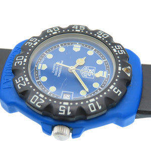 タグホイヤー フォーミュラ1 プロフェッショナル 381.513 クオーツ 腕時計 プラスチック/ラバー ブルー 青文字盤 0669【中古】TAG HEUER レディース