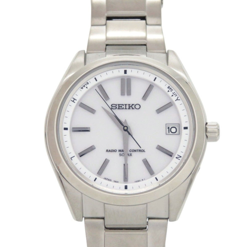 未使用 セイコー ブライツ SAGZ079 チタニウム ホワイト 白文字盤 ソーラー電波 腕時計 0670【中古】SEIKO
