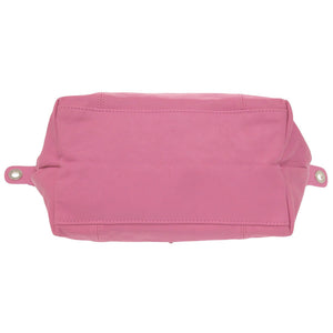 美品 ロンシャン 2WAY 折り畳み ル プリアージュ キュイール メティスレザー ピンク ハンドバッグ 0682【中古】Longchamp