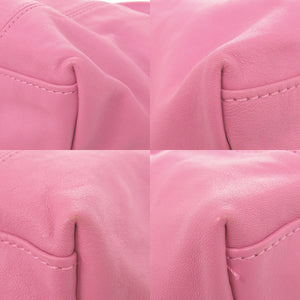 美品 ロンシャン 2WAY 折り畳み ル プリアージュ キュイール メティスレザー ピンク ハンドバッグ 0682【中古】Longchamp