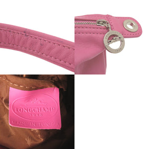 美品 ロンシャン 2WAY 折り畳み ル プリアージュ キュイール メティスレザー ピンク ハンドバッグ 0682【中古】Longchamp