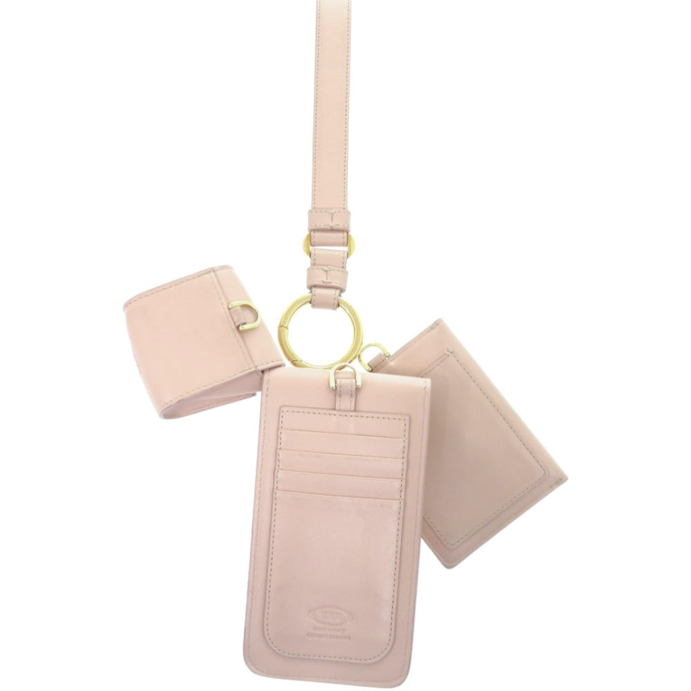 美品 トッズ スマートフォン カード イヤホン Tタイムレス カーフレザー ベビーピンク その他小物 0723【中古】TOD’S