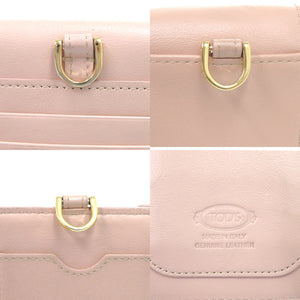 美品 トッズ スマートフォン カード イヤホン Tタイムレス カーフレザー ベビーピンク その他小物 0723【中古】TOD’S