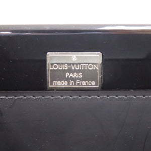 美品 ルイ ヴィトン プラスチック レザー ブラック シルバー金具 LV 黒 ハンドバッグ 0745【中古】LOUIS VUITTON