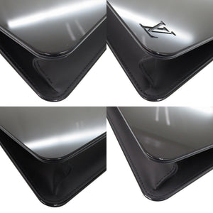 美品 ルイ ヴィトン プラスチック レザー ブラック シルバー金具 LV 黒 ハンドバッグ 0745【中古】LOUIS VUITTON