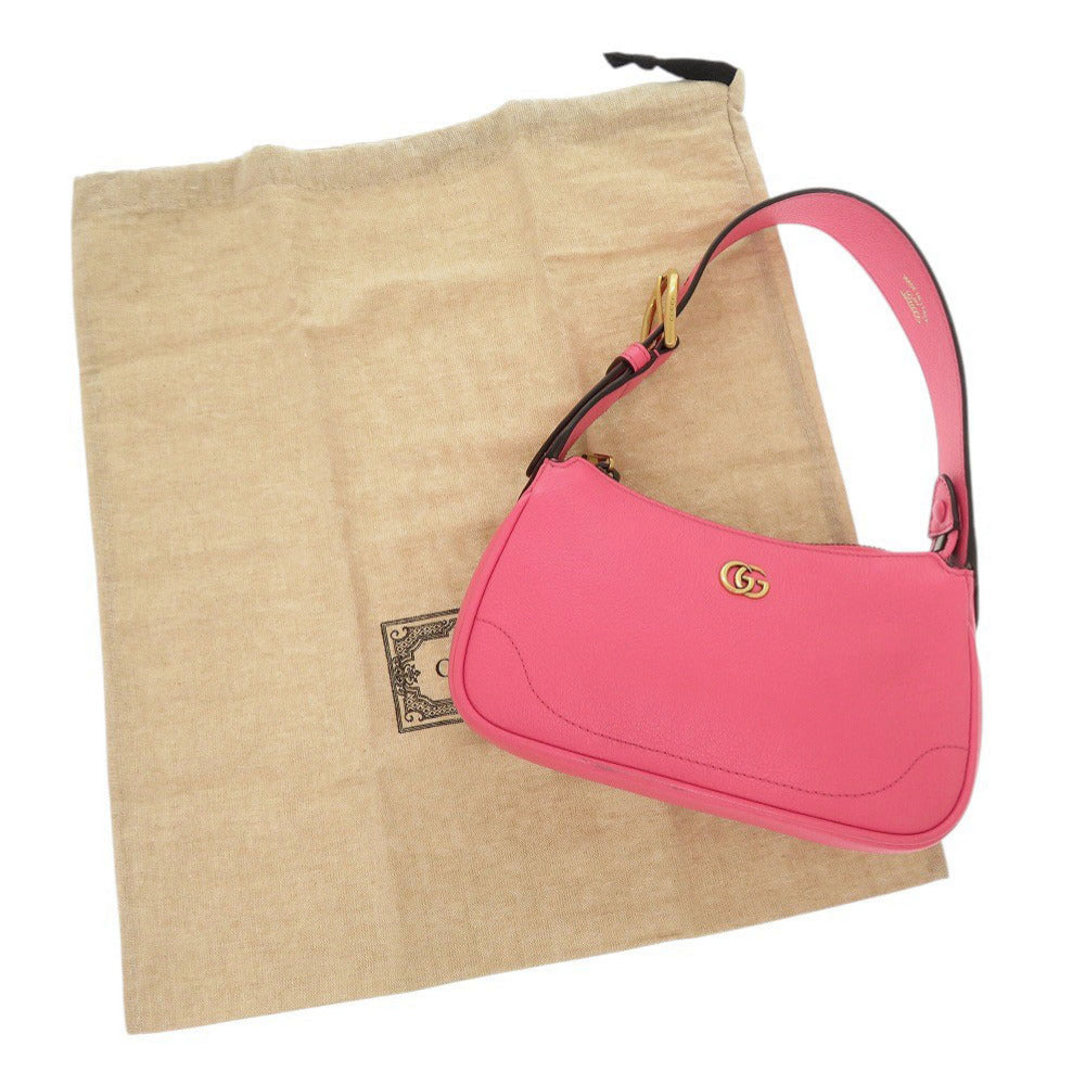 未使用品 グッチ アフロディーテ 739076 レザー ピンク ミニ ショルダーバッグ ハンドバッグ 0753【中古】GUCCI