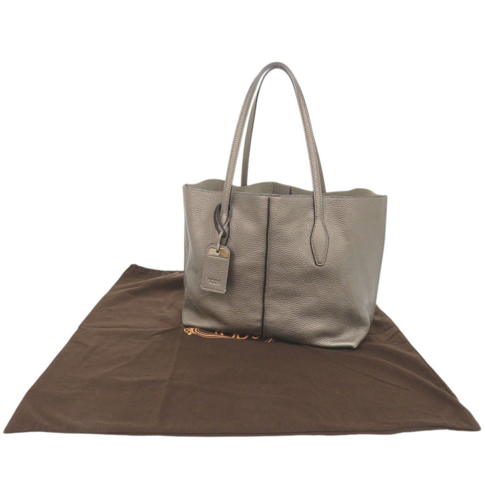 トッズ カーフレザー グレー トートバッグ 0754【中古】TOD’S