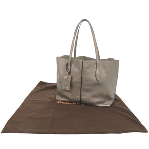 トッズ カーフレザー グレー トートバッグ 0754【中古】TOD’S