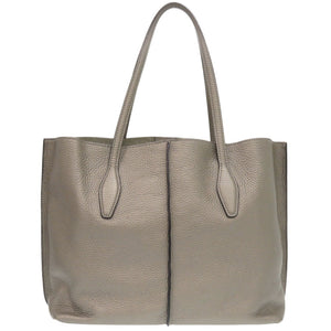 トッズ カーフレザー グレー トートバッグ 0754【中古】TOD’S