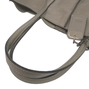 トッズ カーフレザー グレー トートバッグ 0754【中古】TOD’S