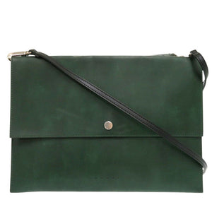 美品 マルニ レザー グリーン ショルダーバッグ 0755【中古】MARNI