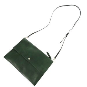 美品 マルニ レザー グリーン ショルダーバッグ 0755【中古】MARNI