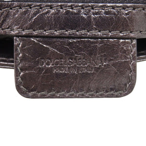 美品 ドルチェアンドガッバーナ レザー ブラック シルバー金具 黒 ショルダーバッグ 0756【中古】DOLCE&GABBANA