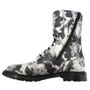 未使用品 セリーヌ Ranger Boot レンジャー ブーツ バックル付き コンバットブーツ レザー ホワイト 0765【中古】CELINE