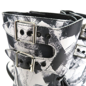 未使用品 セリーヌ Ranger Boot レンジャー ブーツ バックル付き コンバットブーツ レザー ホワイト 0765【中古】CELINE