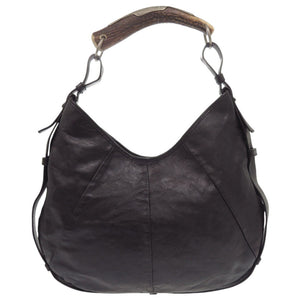 美品 イヴ サンローラン モンバサ レザー ブラック ハンドバッグ 黒 0780【中古】YVES SAINT LAURENT