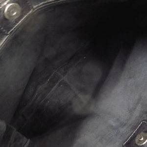 美品 イヴ サンローラン モンバサ レザー ブラック ハンドバッグ 黒 0780【中古】YVES SAINT LAURENT