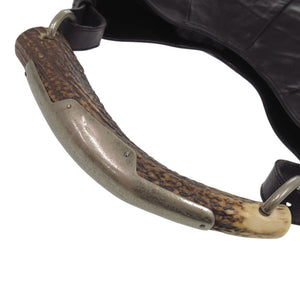 美品 イヴ サンローラン モンバサ レザー ブラック ハンドバッグ 黒 0780【中古】YVES SAINT LAURENT