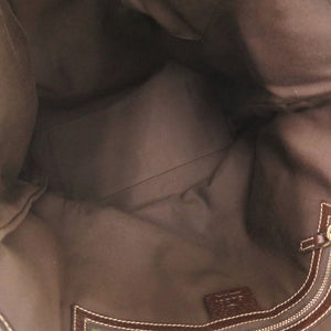 美品 グッチ 153009 GGキャンバス レザー ブラウン トートバッグ 0791【中古】GUCCI