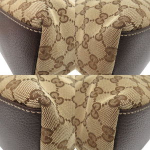 美品 グッチ 153009 GGキャンバス レザー ブラウン トートバッグ 0791【中古】GUCCI