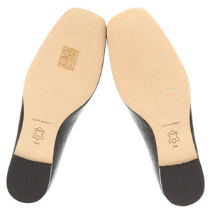 未使用品 トリーバーチ トリーチャーム サイズ7M 型押しレザー ブラック ブラウン フラットシューズ パンプス 0793【中古】Tory Burch