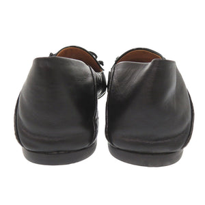 未使用品 トリーバーチ トリーチャーム サイズ6 1/2M 型押しレザー ブラック ブラウン フラットシューズ パンプス 0793【中古】Tory Burch