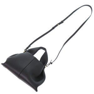 新品同様 ポレーヌ 2WAY カーフレザー ブラック ハンドバッグ 黒 0818【中古】POLENE