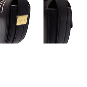 未使用品 パトゥ Le Patou BA0225000900B カーフ メタル ゴールド金具 ブラック 黒ショルダーバッグ 0819【中古】PATOU