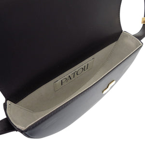 未使用品 パトゥ Le Patou BA0225000900B カーフ メタル ゴールド金具 ブラック 黒ショルダーバッグ 0819【中古】PATOU
