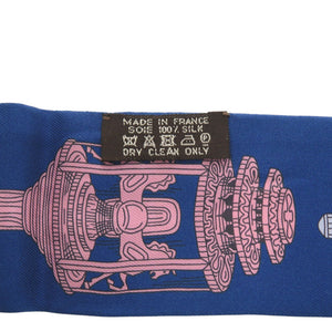 美品 エルメス ツイリー Merveilleuses Lanternes メルヴェイユーズ ランタン シルク ブルー スカーフ 青 0819【中古】HERMES
