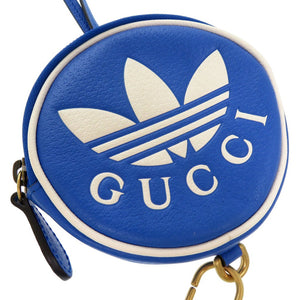 未使用品 グッチ × アディダス GUCCI × adidas originals ミニネックポーチ マルチコインケース ストラップ付きコインケース レザー 0835【中古】GUCCI