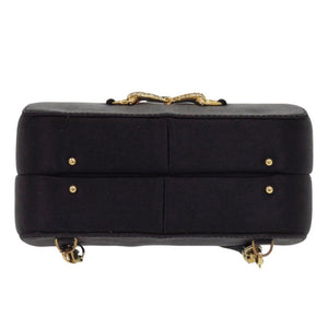 美品 グッチ ホースビット リュック サテン ラインストーン ブラック ミニバッグ 黒 0837【中古】GUCCI