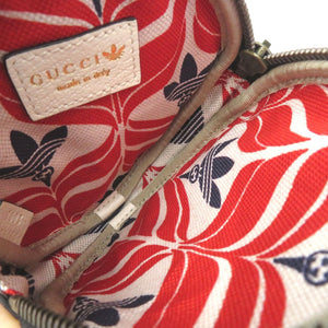 未使用品 グッチ × アディダス GUCCI × adidas originals ミニネックポーチ マルチコインケース ストラップ付きコインケース レザー ブラック 0846【中古】GUCCI