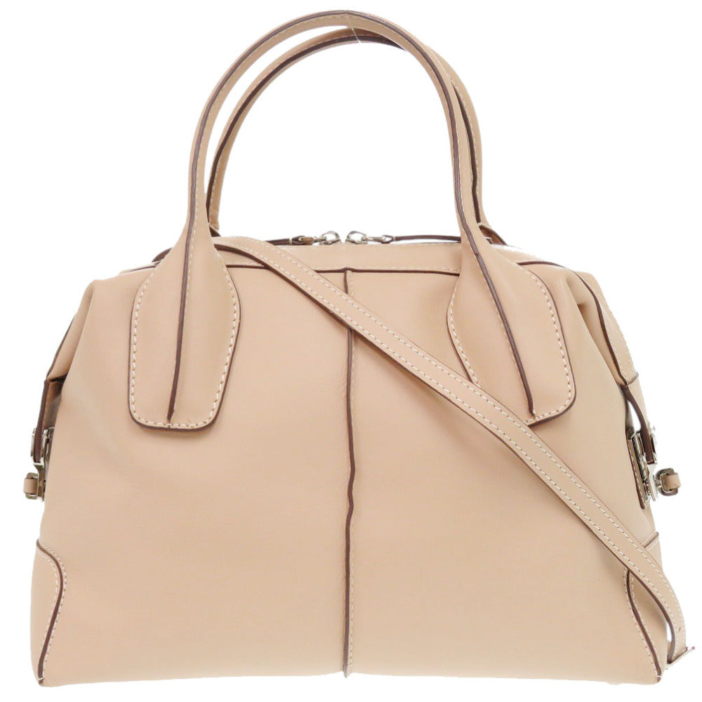 美品 トッズ 2WAY カーフレザー ベージュ ハンドバッグ 0850【中古】TOD’S
