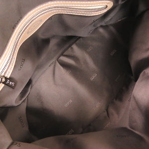 美品 トッズ 2WAY カーフレザー ベージュ ハンドバッグ 0850【中古】TOD’S