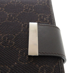 美品 グッチ GGキャンバス ブラウン 74259 アジェンダ 手帳カバー 茶/ 0920【中古】GUCCI メンズ