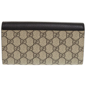 未使用品 グッチ ダブルG バイカラー コンチネンタルウォレット ‎456116 AAE5E 1069 GGスプリーム レザー ブラック 黒 長財布 0921【中古】GUCCI