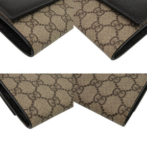 未使用品 グッチ ダブルG バイカラー コンチネンタルウォレット ‎456116 AAE5E 1069 GGスプリーム レザー ブラック 黒 長財布 0921【中古】GUCCI