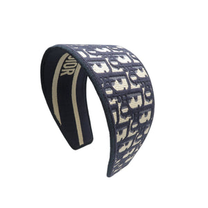 美品 クリスチャンディオール オブリーク ヘッドバンド キャンバス ネイビー カチューシャ 0929【中古】Christian Dior