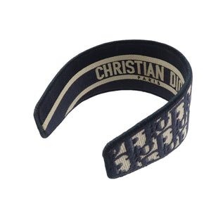 美品 クリスチャンディオール オブリーク ヘッドバンド キャンバス ネイビー カチューシャ 0929【中古】Christian Dior