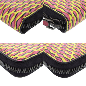 未使用 クリスチャンルブタン パネトーネ PVC レザー イエロー ピンク 長財布 0935【中古】Christian Louboutin