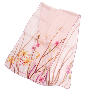 サルヴァトーレフェラガモ 花柄 シルク ピンク スカーフ 0941【中古】Salvatore Ferragamo