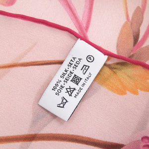 サルヴァトーレフェラガモ 花柄 シルク ピンク スカーフ 0941【中古】Salvatore Ferragamo