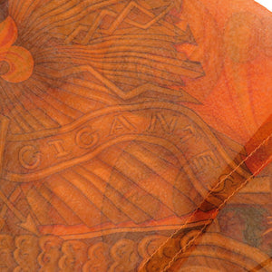 美品 エルメス GIGANTES 馬 シルク オレンジ ストール 0942【中古】HERMES