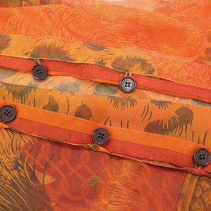 美品 エルメス GIGANTES 馬 シルク オレンジ ストール 0942【中古】HERMES